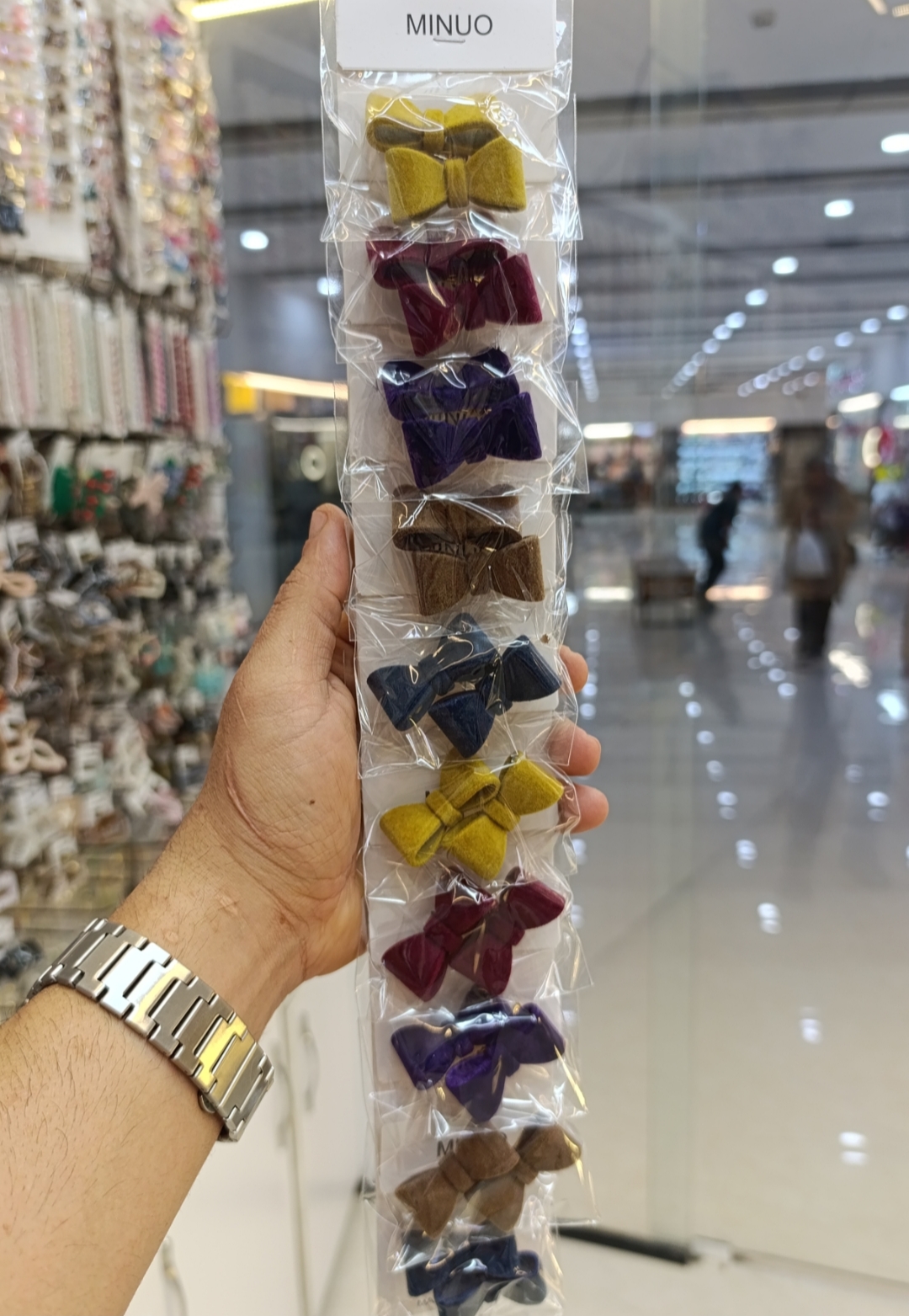 گیره مو پاپیونی مخمل جفتی پک ۱۰عددی